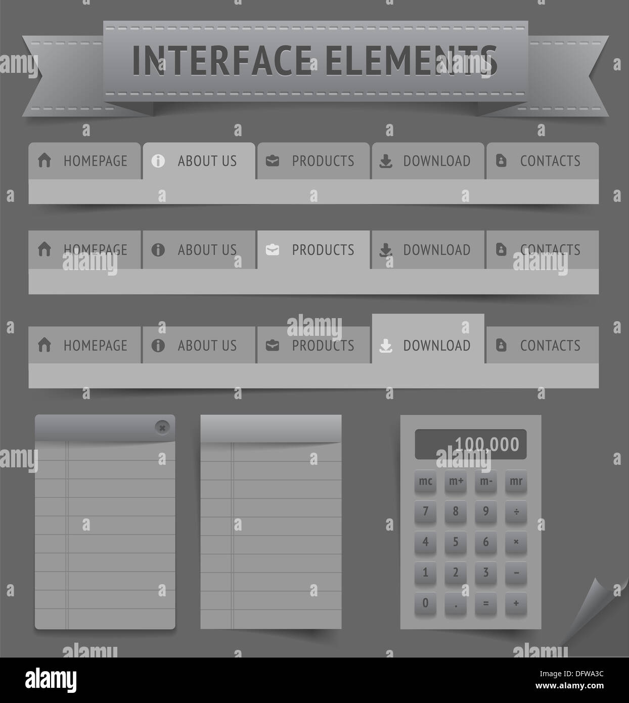 Background Grey Interface Dark gray elements hi-res stock photography and images - Alamy