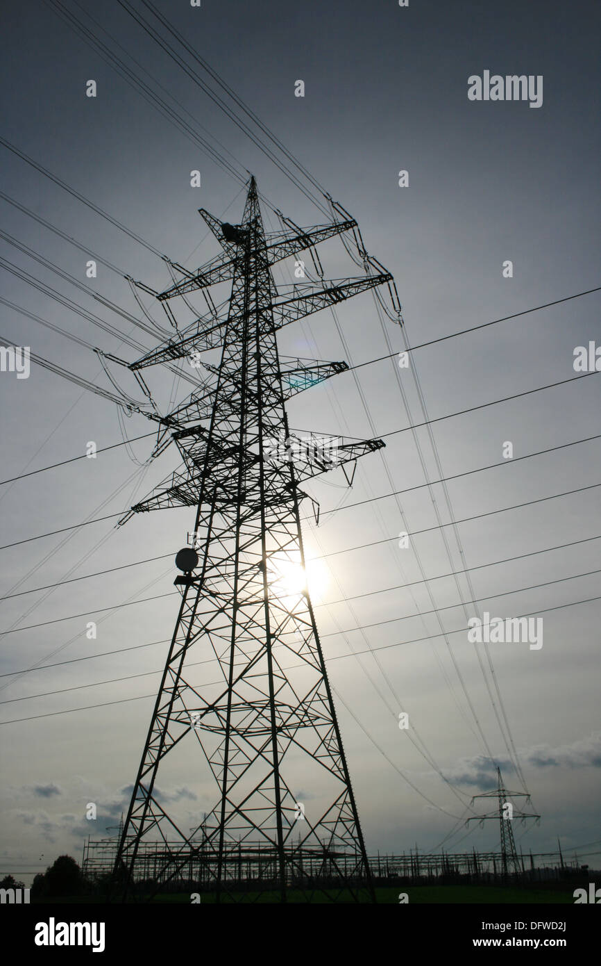 electrical tower Stock Photo