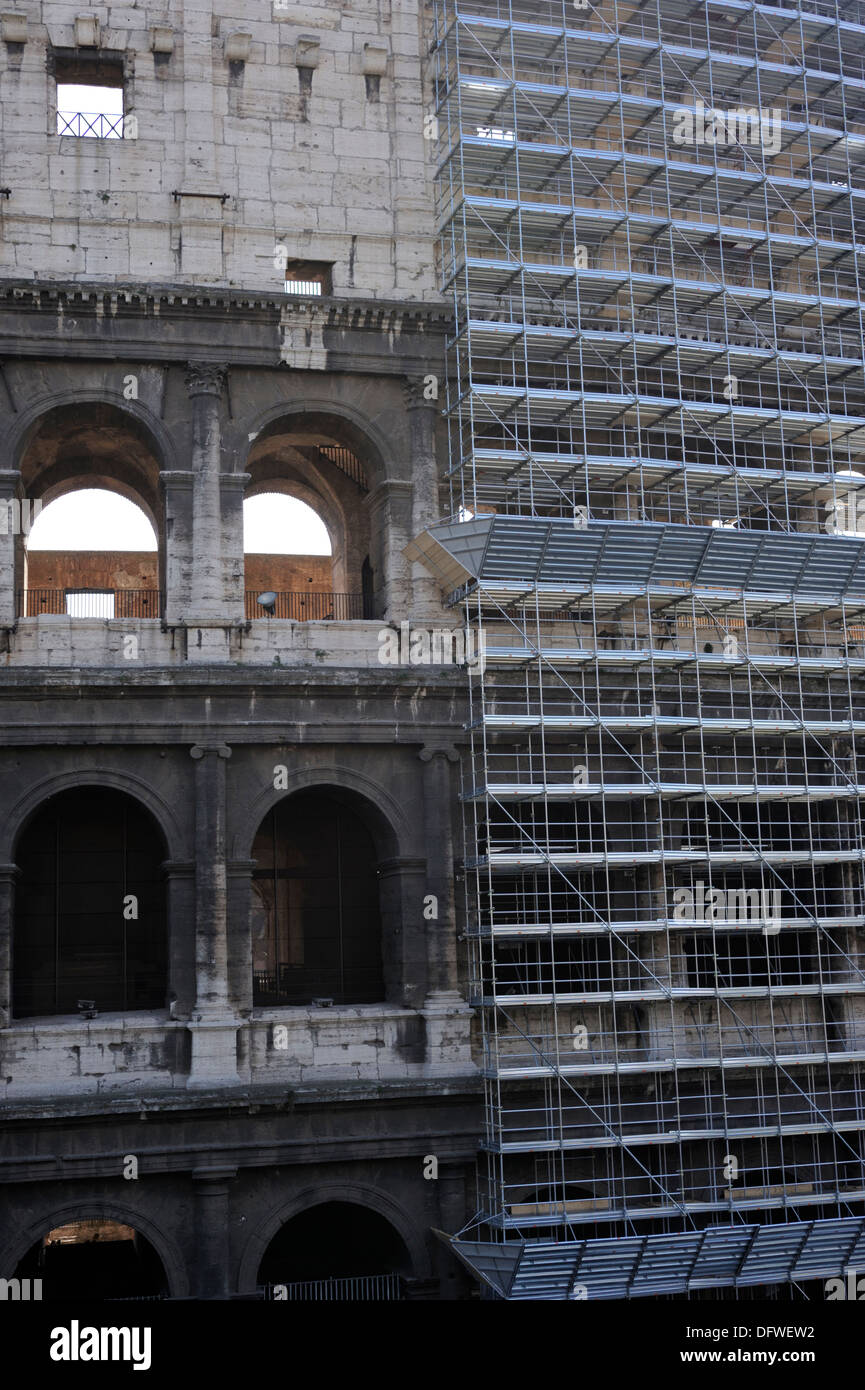 restoration of the colosseum, rome, italy Stock Photo