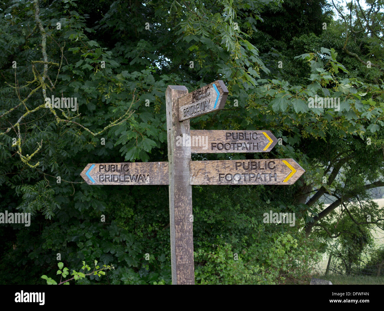 Finger post near the South Downs Way near Clayton, West Sussex Stock Photo