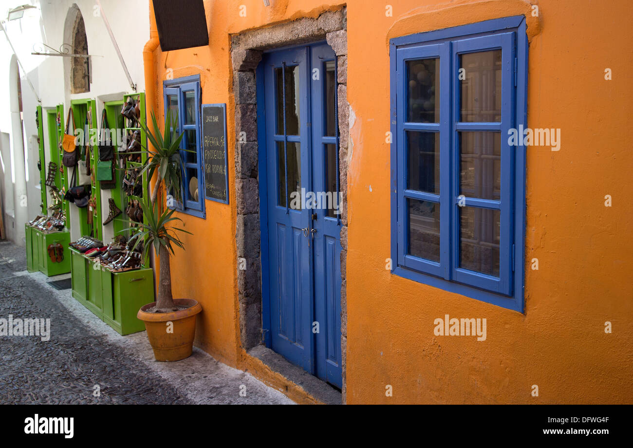 colorful greek street Stock Photo - Alamy