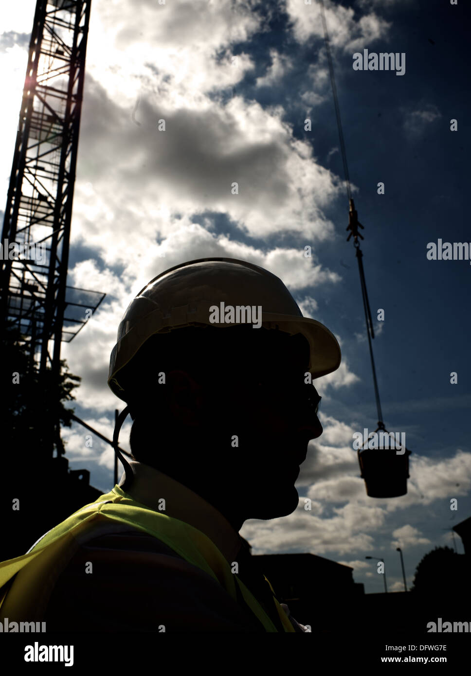 Construction Worker Silhouette High Resolution Stock Photography and ...