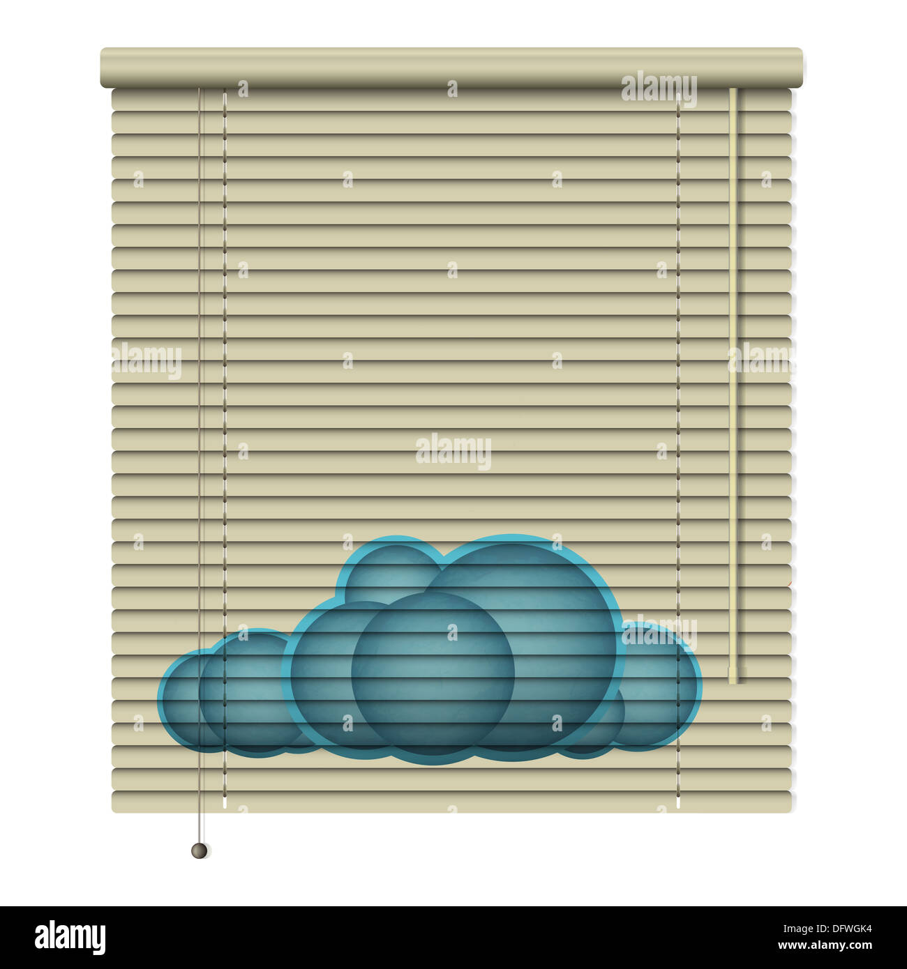 new realistic louvers icon with printed cloud symbol can use like conceptual design Stock Photo