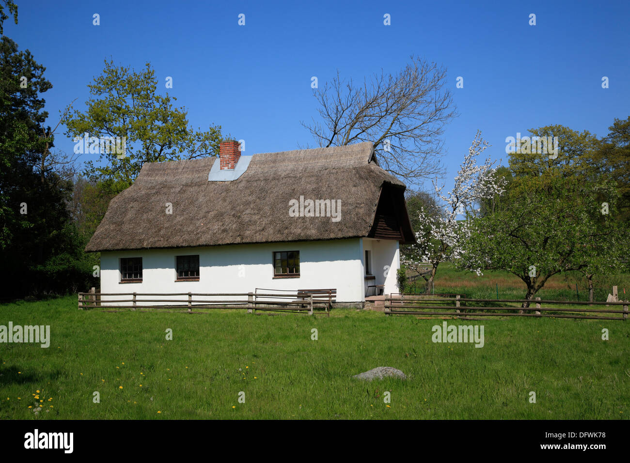 Holliday house at Gross Stresow, Ruegen island, Baltic Sea, Mecklenburg-Western Pomerania, Germany Stock Photo