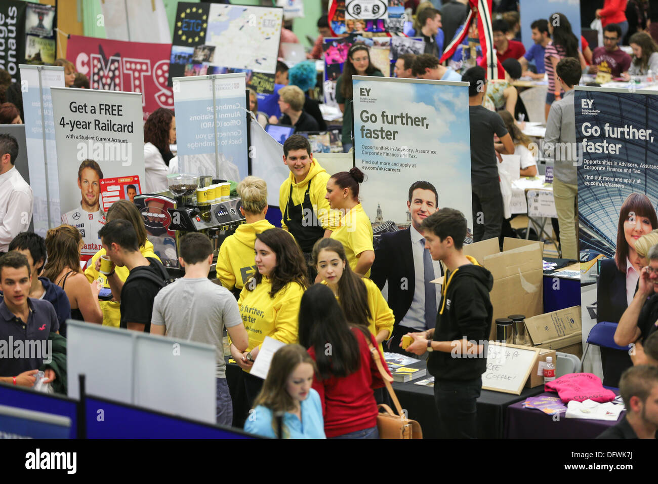 CAMBRIDGE UNIVERSITY STUDENTS FRESHERS FAIR 2013 Stock Photo Alamy