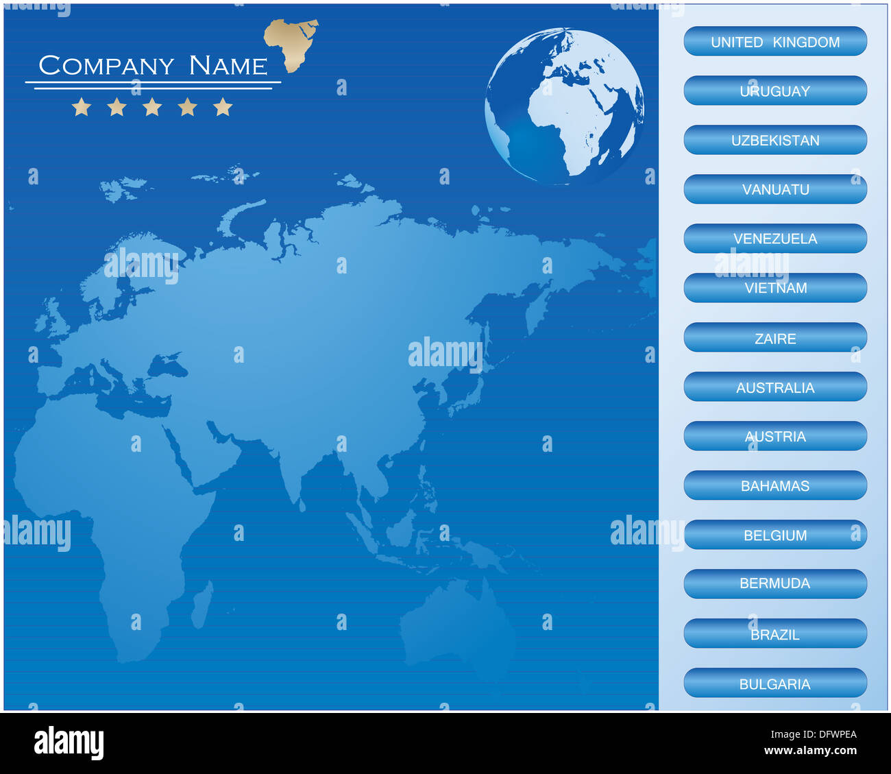 BLUE-Vector web site design template Stock Photo - Alamy