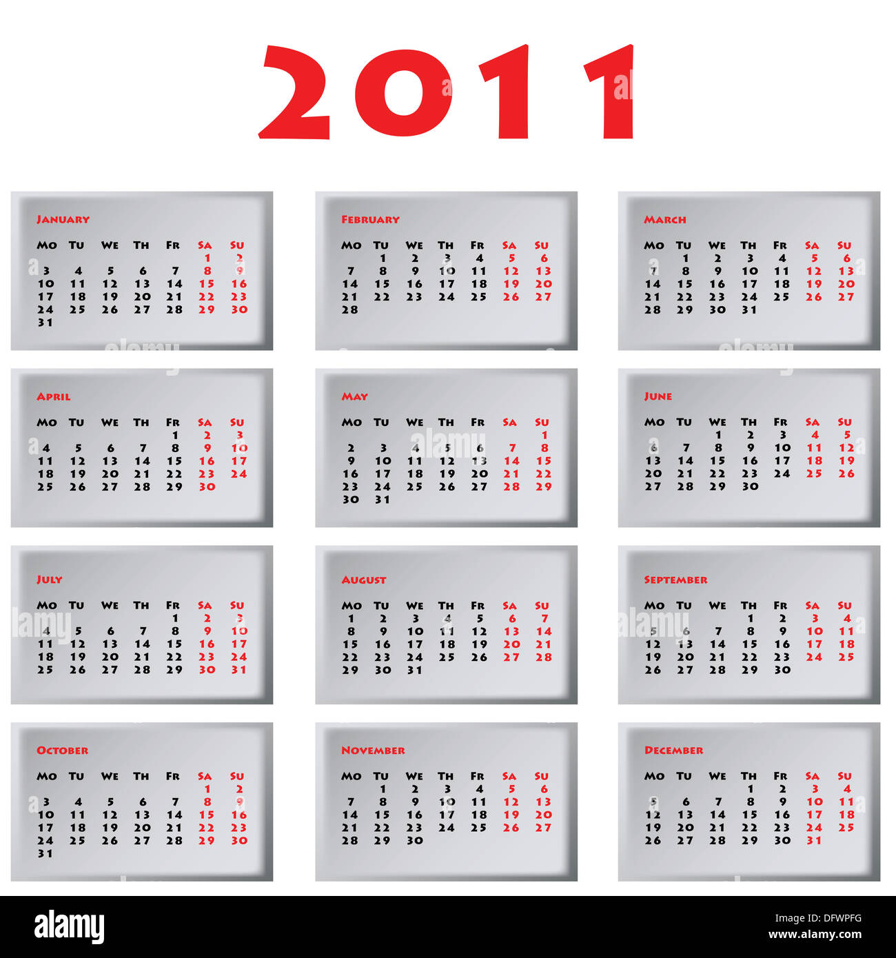 11 Calendar Stock Photo Alamy