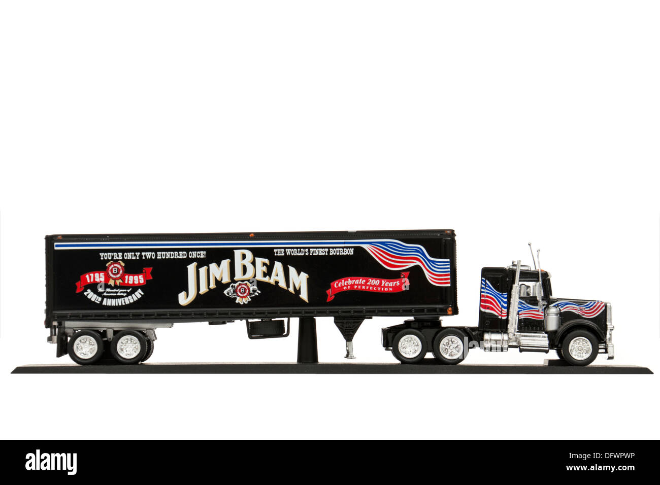 'Jim Beam' Matchbox Limited Edition model Peterbilt tractor-trailer, issued in 1995 to commemorate the 200th Anniversary Stock Photo