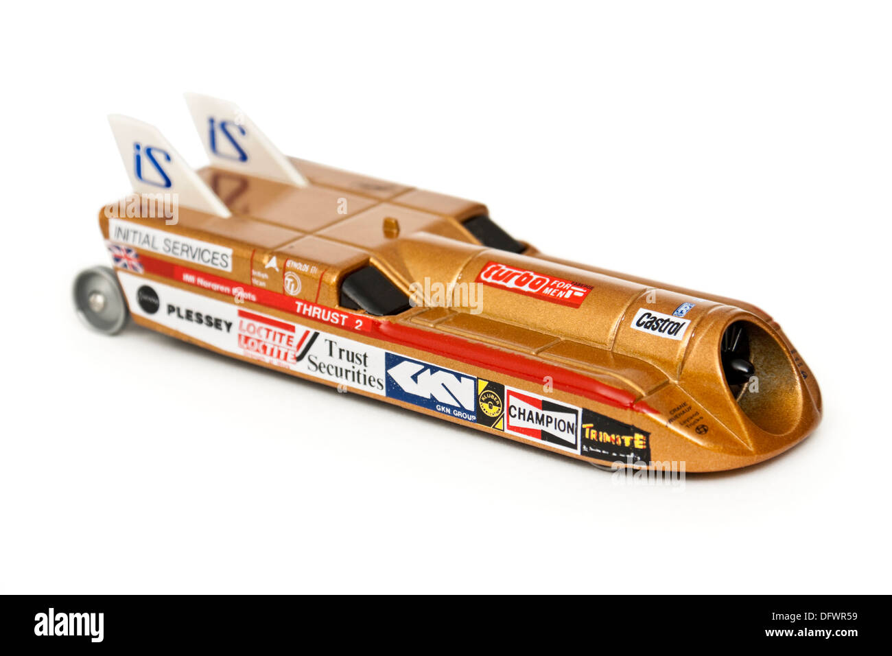 'Thrust 2', the jet powered car used by Richard Noble OBE to break the land speed record in 1983 Stock Photo