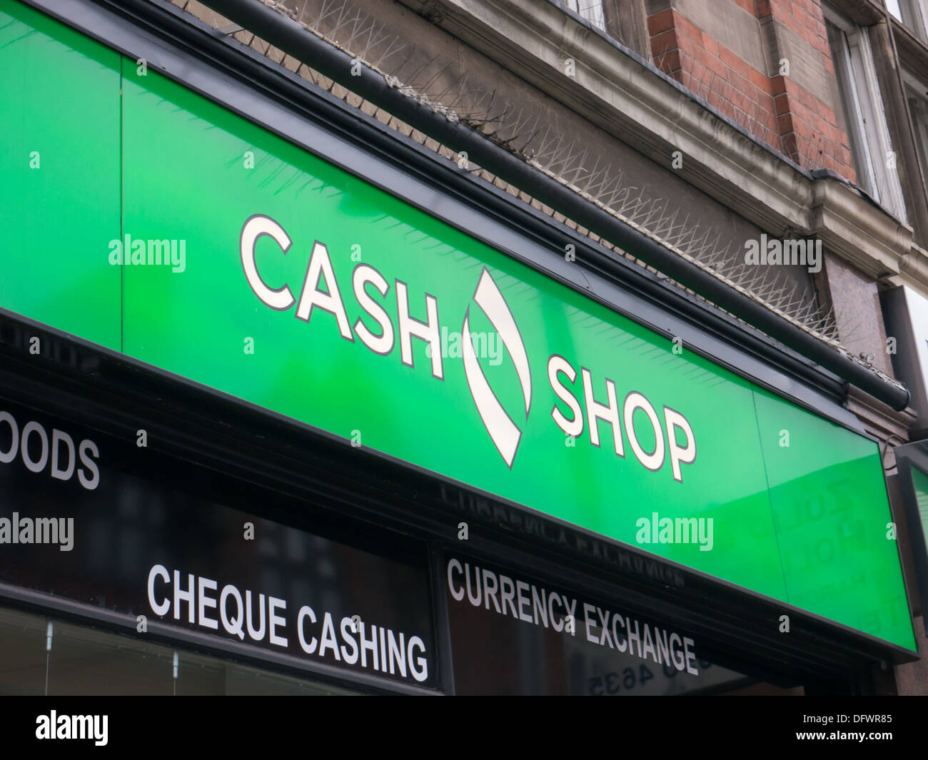 The Cash Shop payday loan, and cheque cashing shop in Nottingham, United Kingdom, UK. Stock Photo