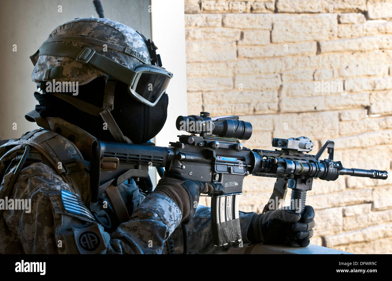 A U.S. Army paratrooper assigned to the 1st Battalion, 508th Stock