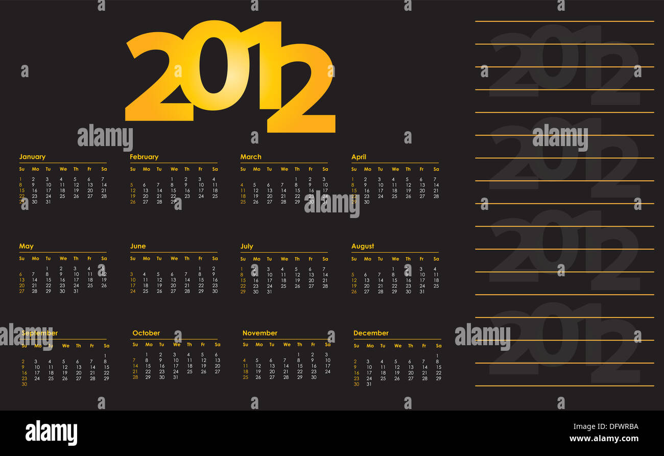 April 2012 Design special calendar design for 2012 Stock Photo - Alamy