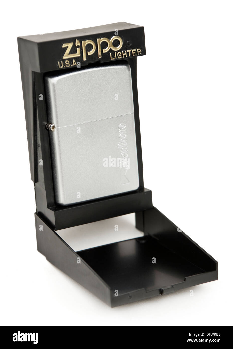 Marlboro branded cigarette lighter by Zippo Stock Photo