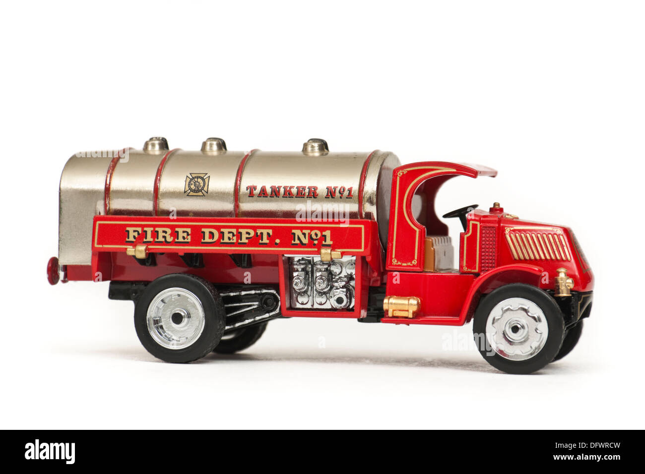 American vintage fire engine replica / diecast model toy by Matchbox Stock Photo