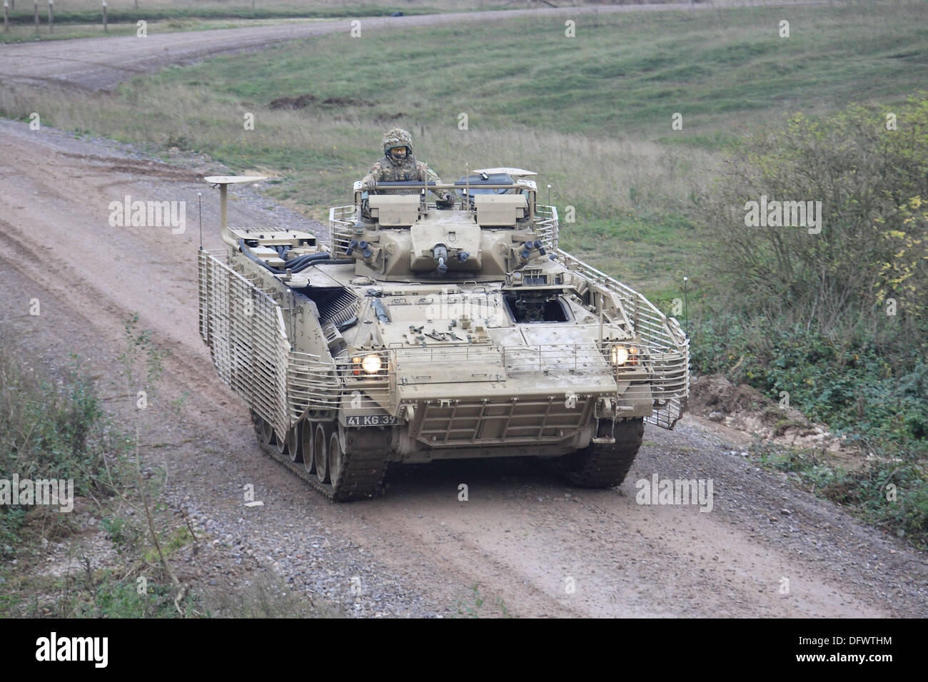 Warrior infantry fighting vehicle on Salisbury Plain Training Area Stock Photo