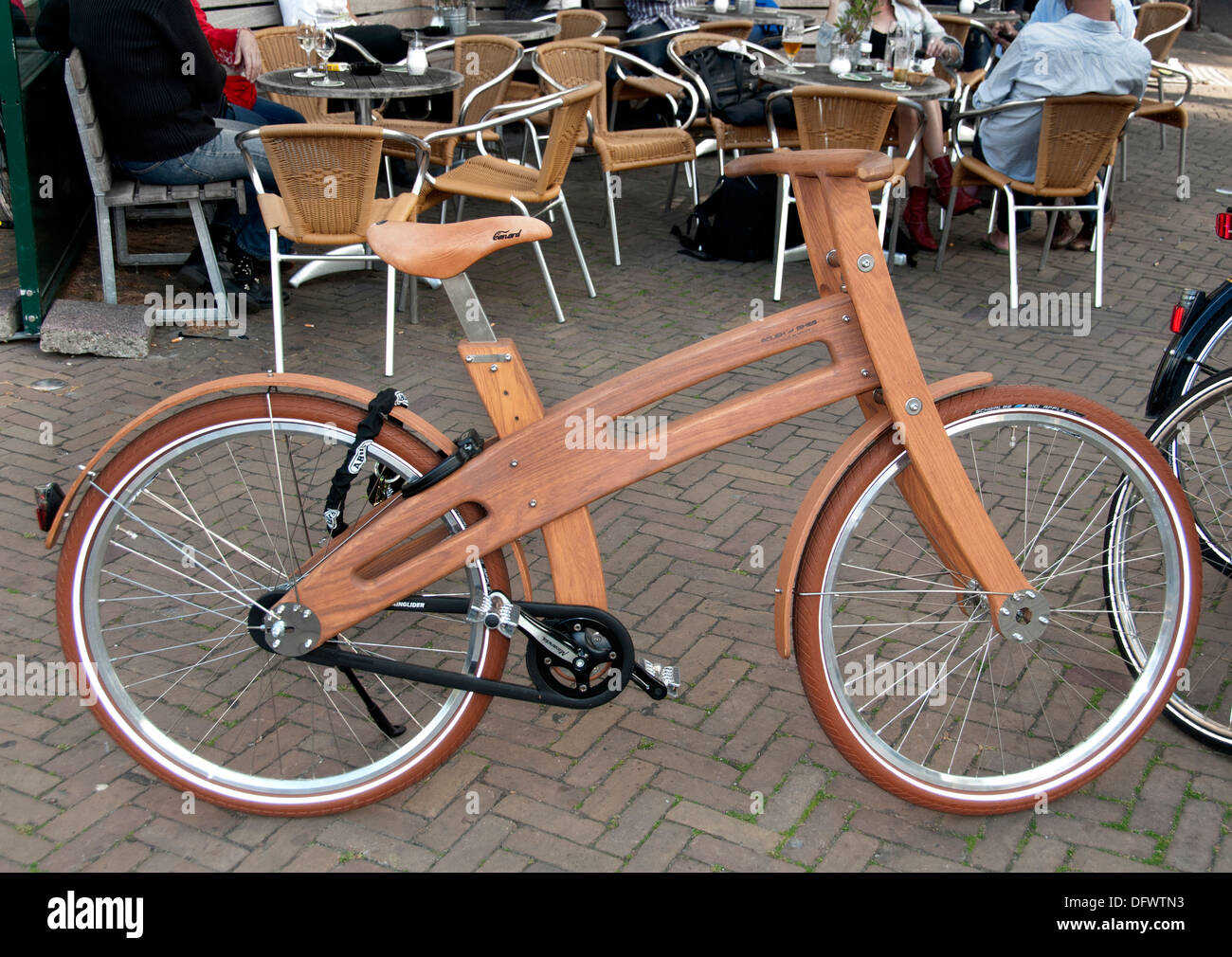 Bough Bike Netherlands Amsterdam Wooden bicycle Stock Photo