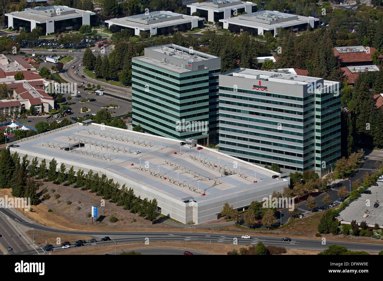 aerial photograph Broadcom, Santa Clara, California Stock Photo