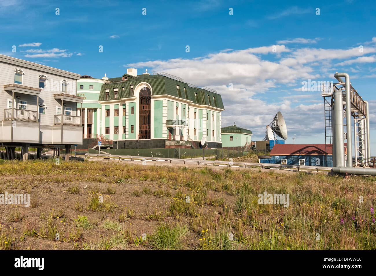 Coloured apartment houses, Siberian city Anadyr, Chukotka Province