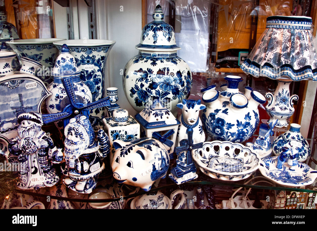 Volendam Delfts hand painted blue delftware Blauw Netherlands Stock Photo
