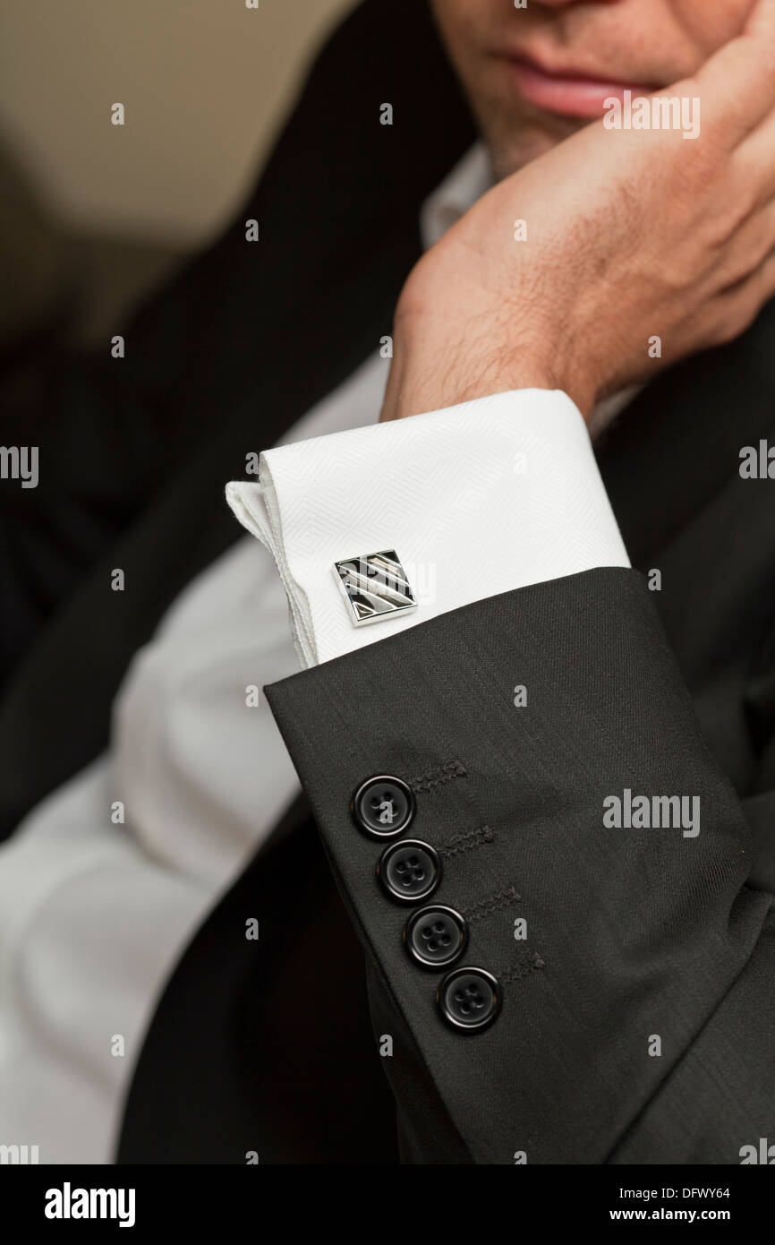 Close-up of elegance man hands Stock Photo