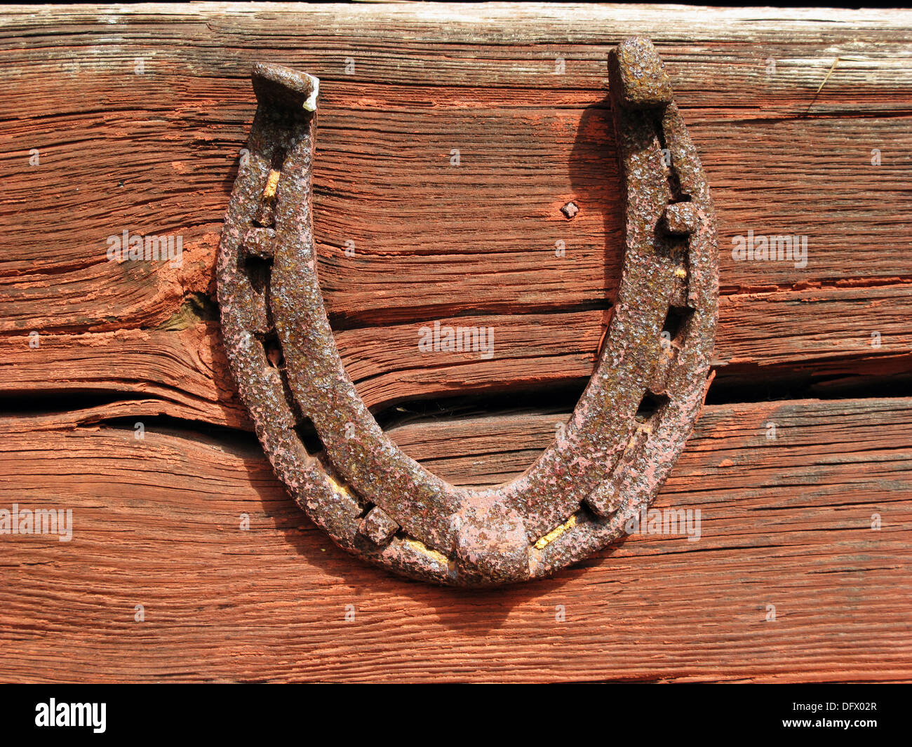 Rusted Horseshoe, Close Up Stock Photo