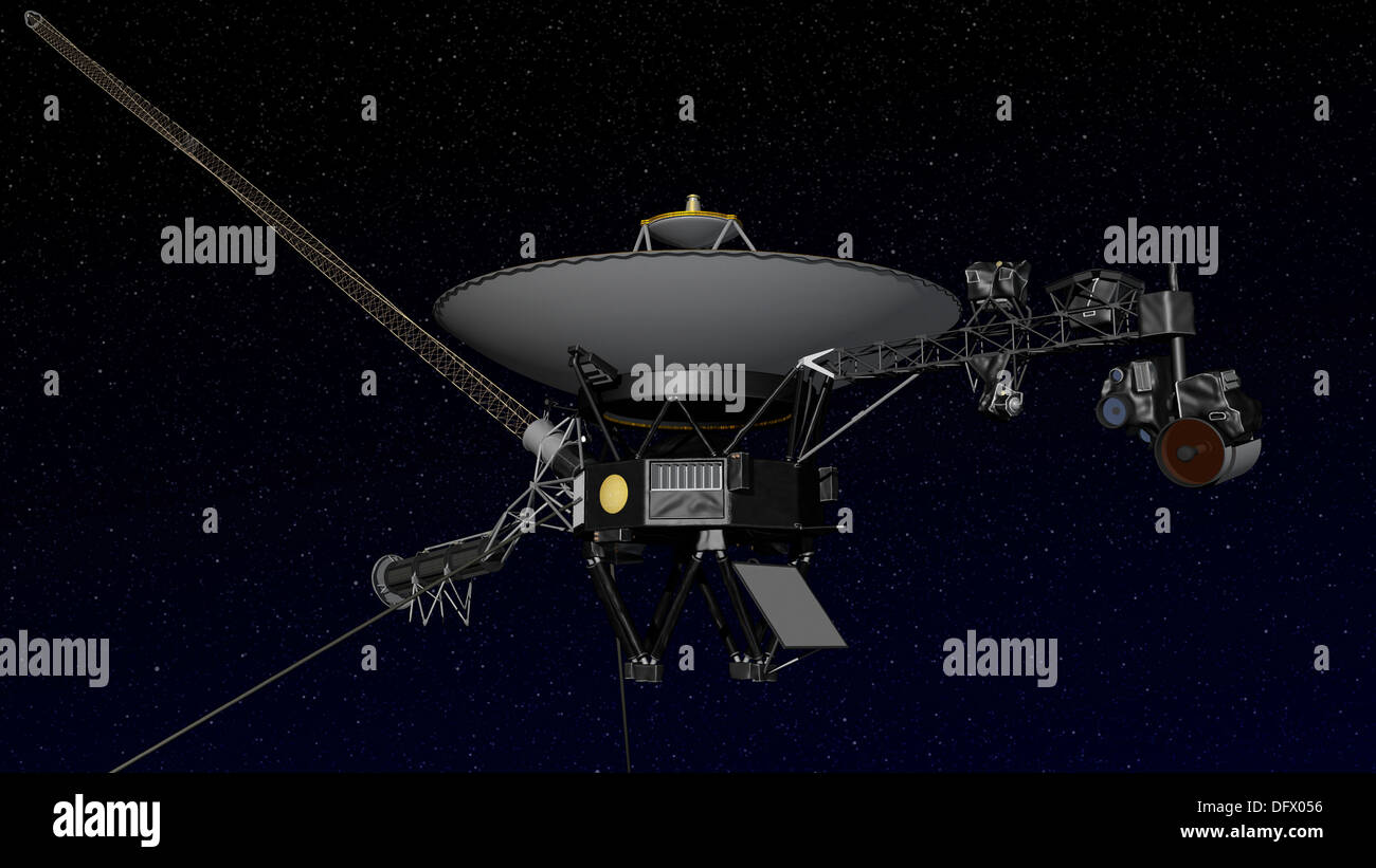 Artist's concept of one of the twin Voyager spacecraft. Stock Photo