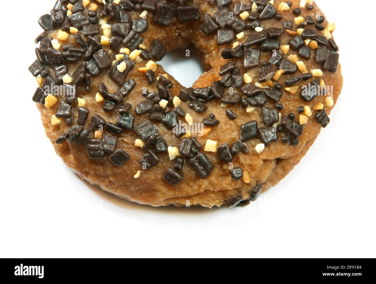 Donut with Chocolate Isolated on White Background Stock Photo - Alamy