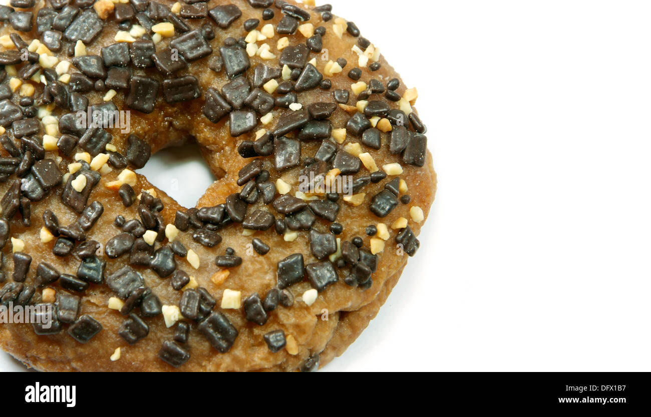 Donut with Chocolate Isolated on White Background Stock Photo - Alamy