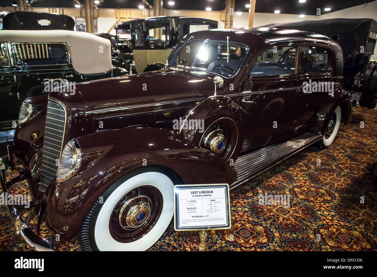 A 1937 Lincoln K, Twelve Berline at the  Nethercutt Museum in Sylmar California Stock Photo