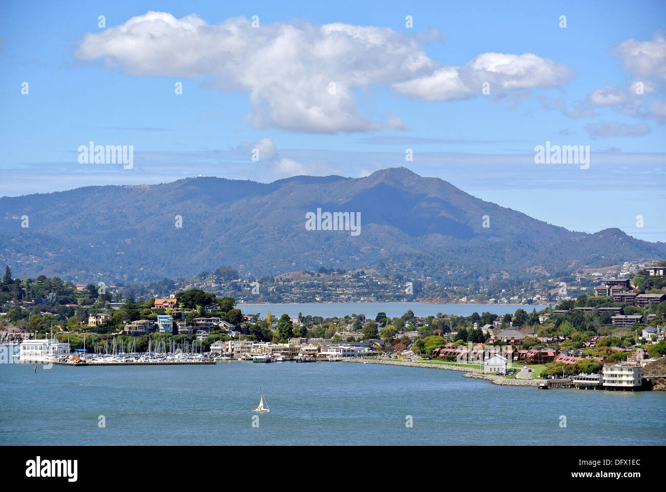 view of tiburon Belvedere  Mill Valley Mt. Tamalpais and Sothern Marin County Stock Photo