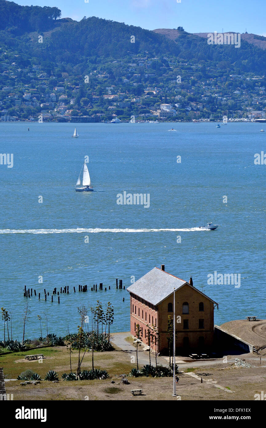 view of camp reynolds on angel island state park california Stock Photo