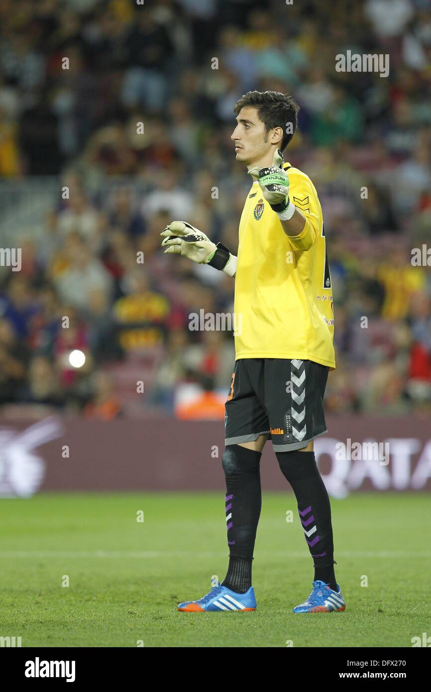 Barcelona, Spain, October 5, 2013. 5th Oct, 2013. Diego Marino (Valladolid) Football / Soccer : Spain 'Liga Espanola' match between Barcelona and Valladolid, at the Camp Nou Stadium in Barcelona, Spain, October 5, 2013 . © AFLO/Alamy Live News Stock Photo