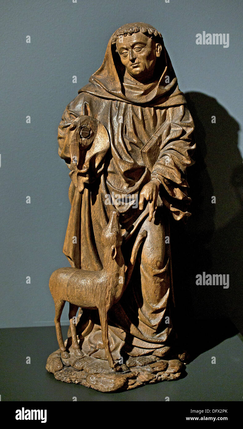 Saint Giles and child 1525 Southern Netherlands Belgian Belgium Museum Stock Photo