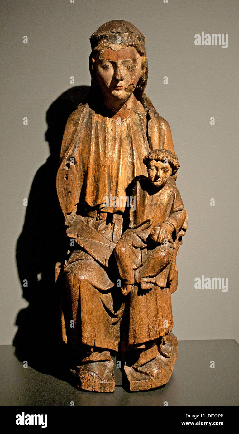 Virgin and Child 1250 Maasland Delft Netherlands Dutch wooden sculpture