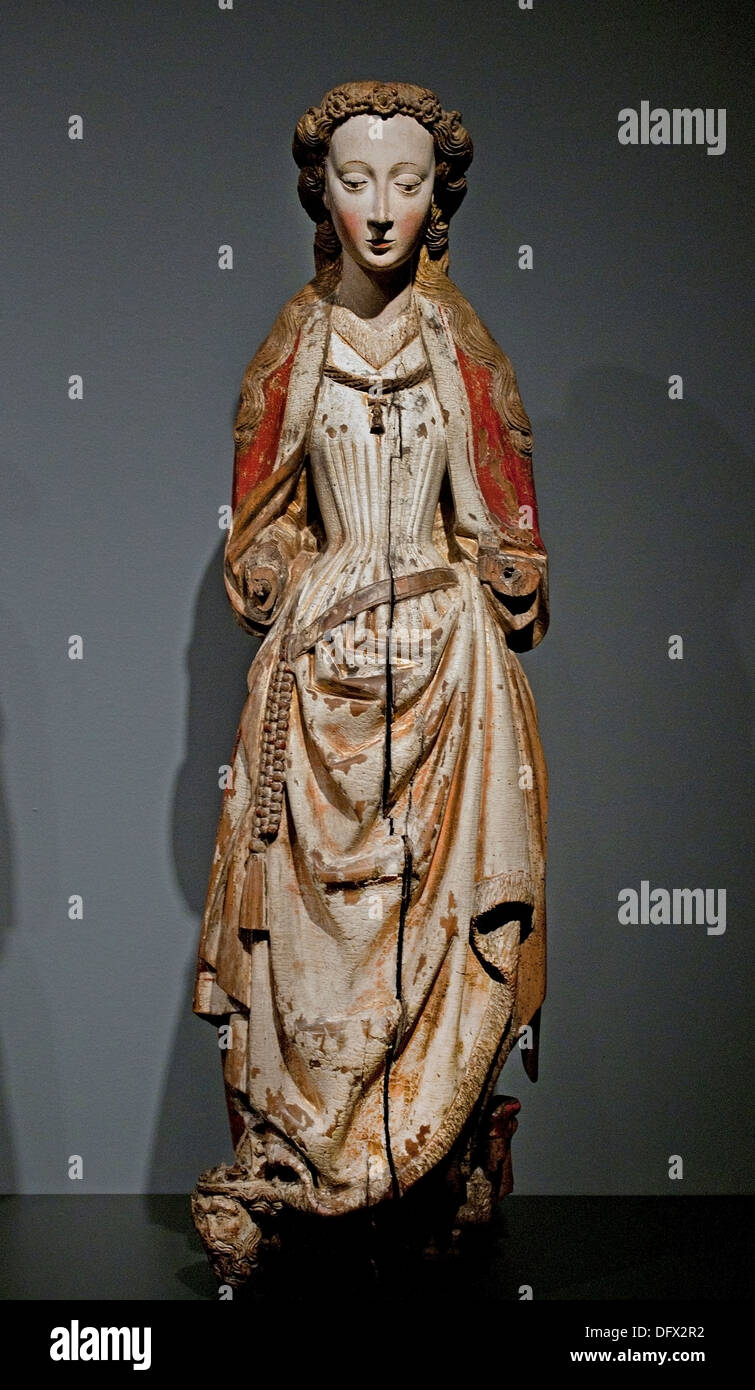 Saint Barbara 1460-1480 Master of the Statues of Koudewater 's Hertogenbosch Netherlands Stock Photo