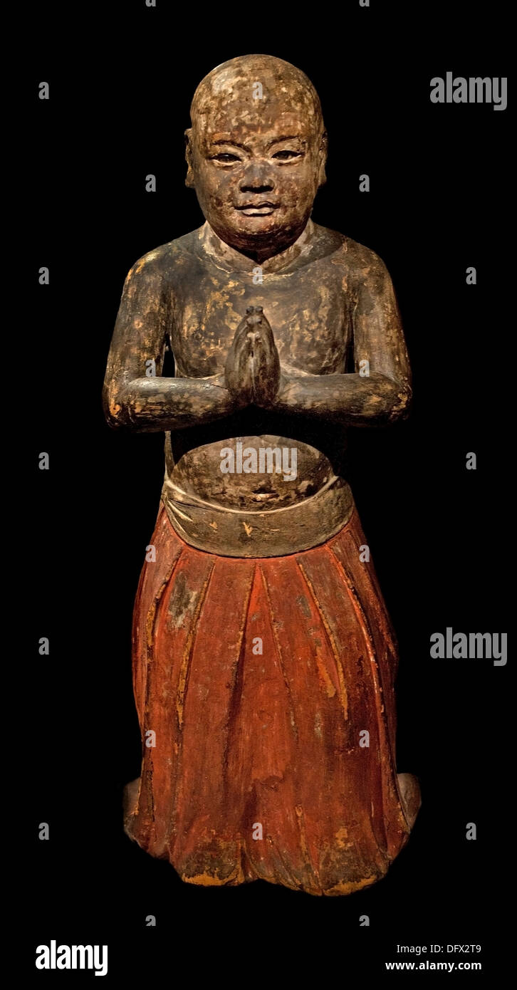 Shotoku Taishi as child Buddhist 7th Century ( statue 16th century ) Japan Japanese Museum sculpture Stock Photo