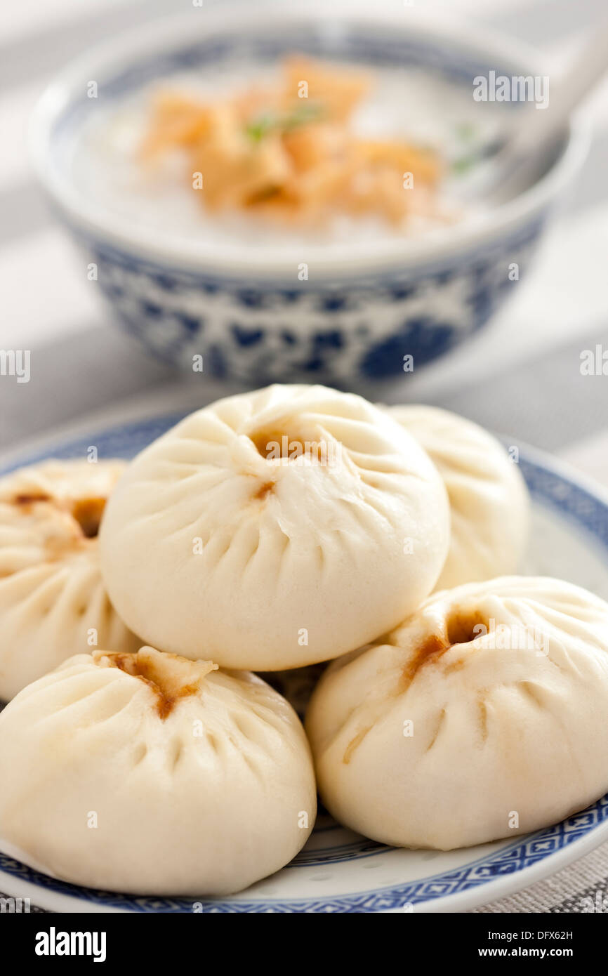 Xifan Rice Chinese food rice porridge and steamed buns Stock Photo - Alamy