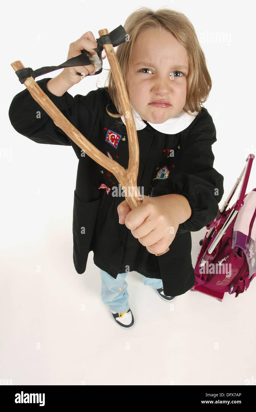 Child with slingshot Stock Photo Alamy