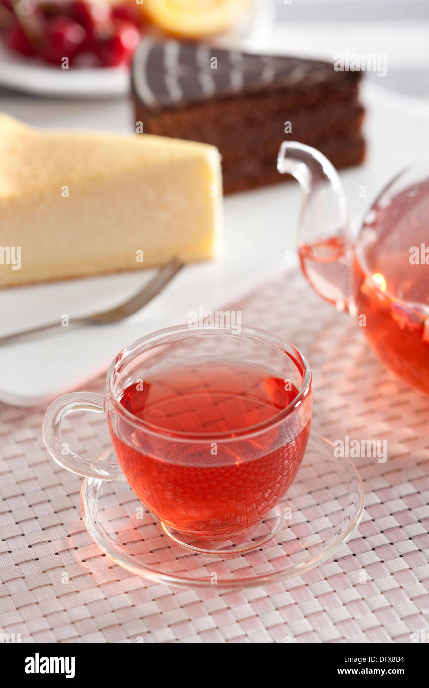 Herbal tea with cakes Stock Photo Alamy