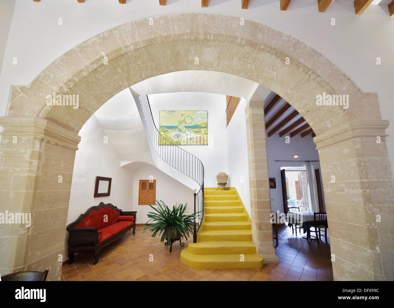 Inside old houses, Alcudia, Majorca, Spain Stock Photo Alamy