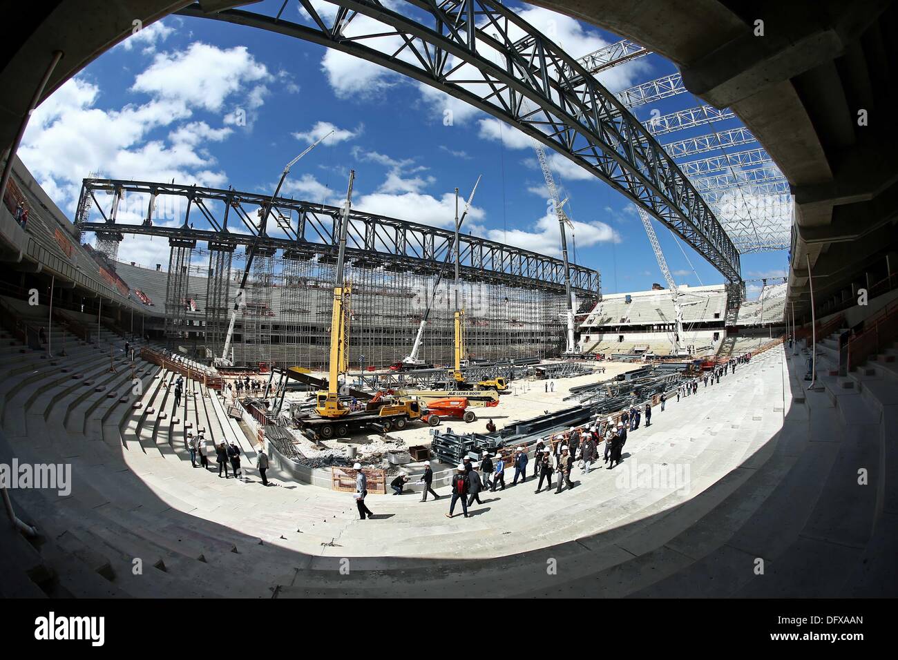 Inspection by representatives of FIFA and the Local Organising Committee in the renovation and expansion of Arena da Baixada Stadium, scene of Curitiba, southern Brazil, to receive the games of the World Cup 2014, which took the works resumed yesterday, 8. Photo: HEULER ANDREY/ESTADAO CONTUEUDO Stock Photo