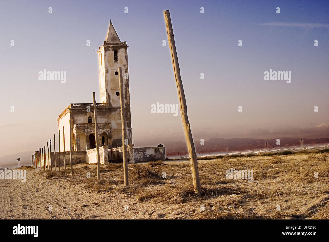 Church in Salinas del Cabo de Gata, Almeria. Andalucia. Spain Stock