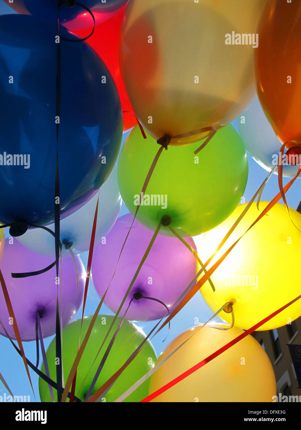 Colorful birthday balloons Stock Photo Alamy