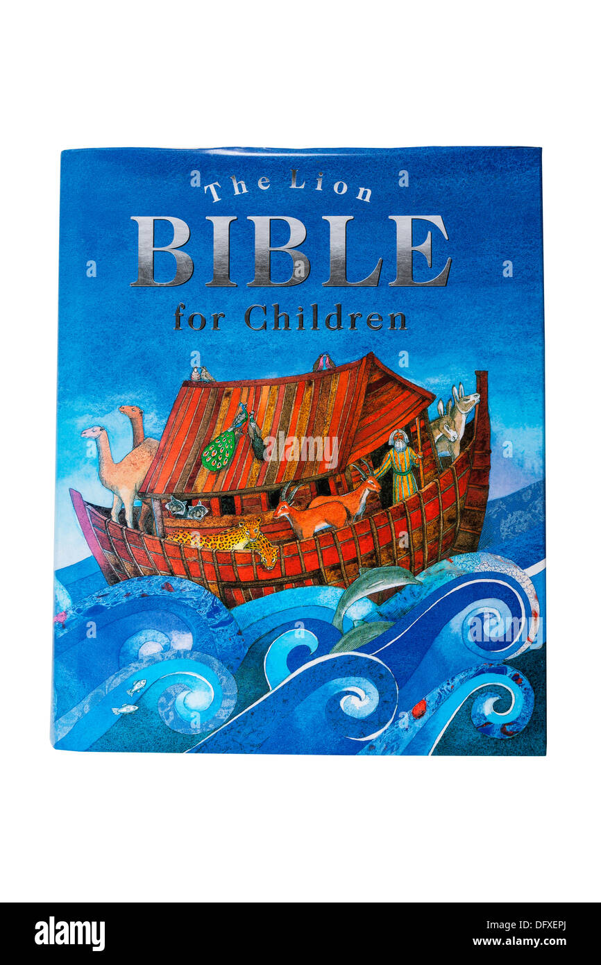 A childrens Bible book on a white background Stock Photo