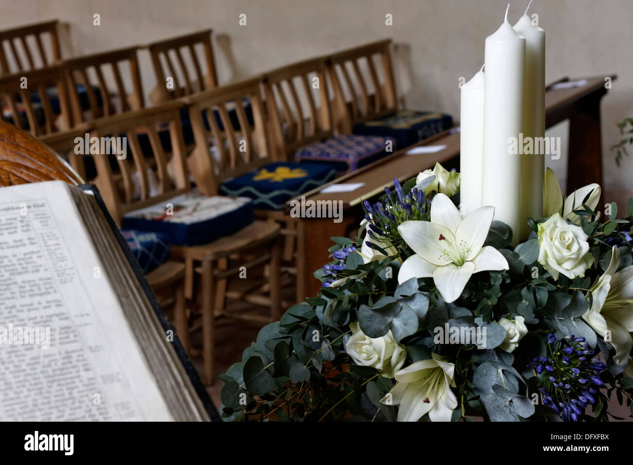 Flower Arrangement In Church Stock Photos Flower Arrangement In