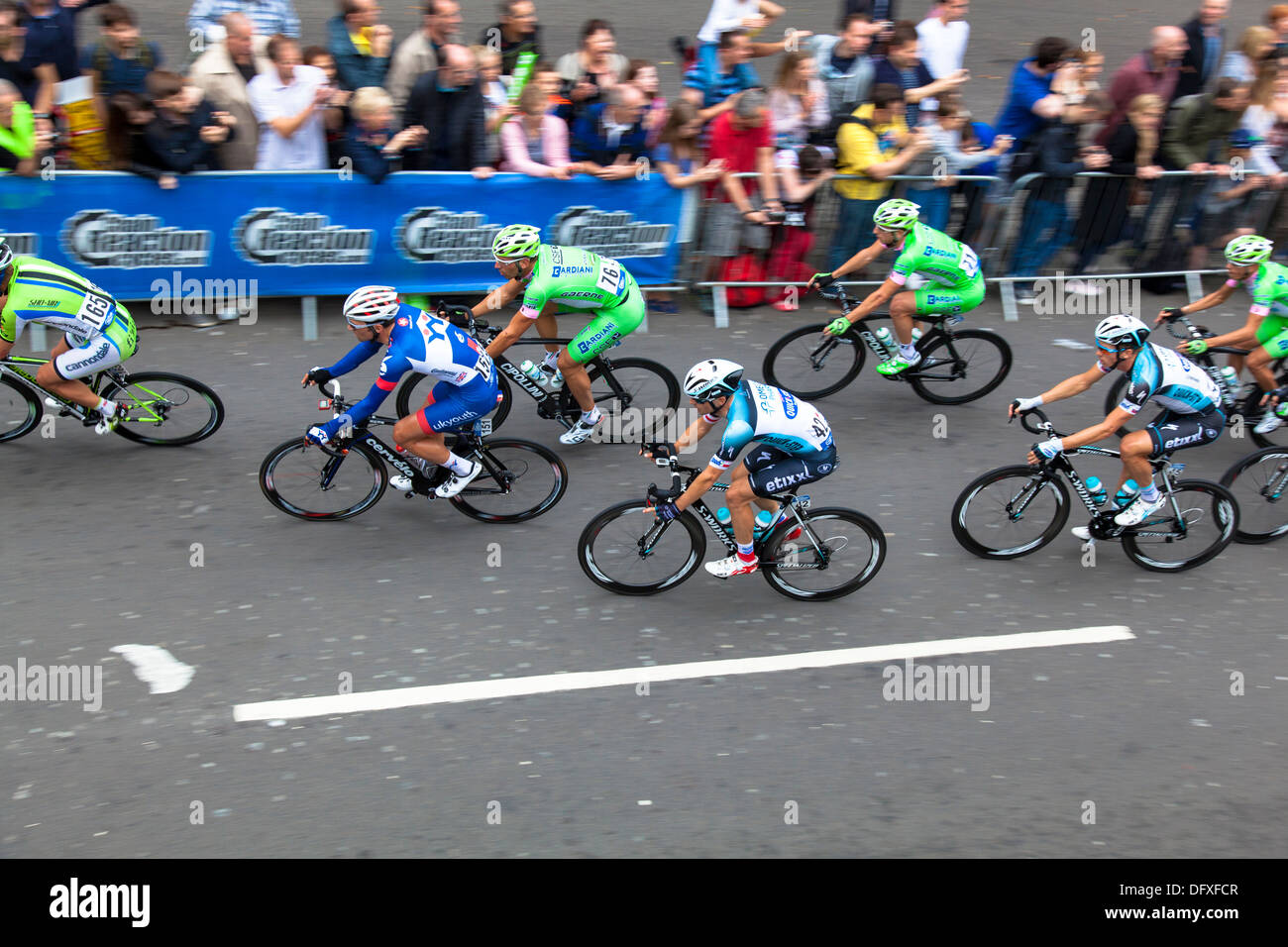 Cycle Ridders Cycle riders viewed from above during the final stage of the Tour of ...