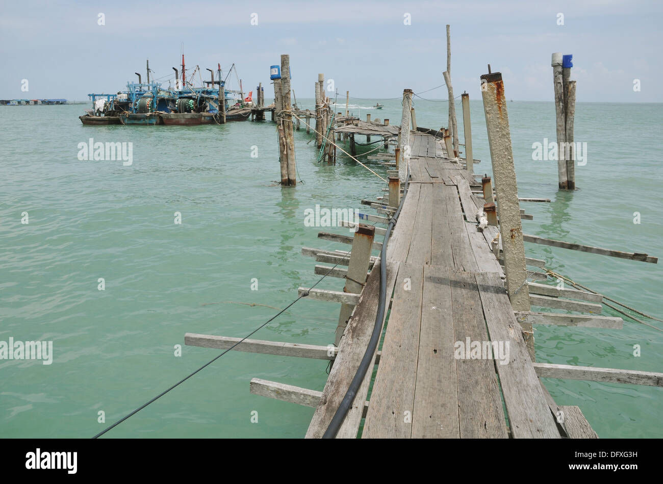Batu Feringgi, Penang (Malaysia) wooden bridge at Teluk Bahang fishing