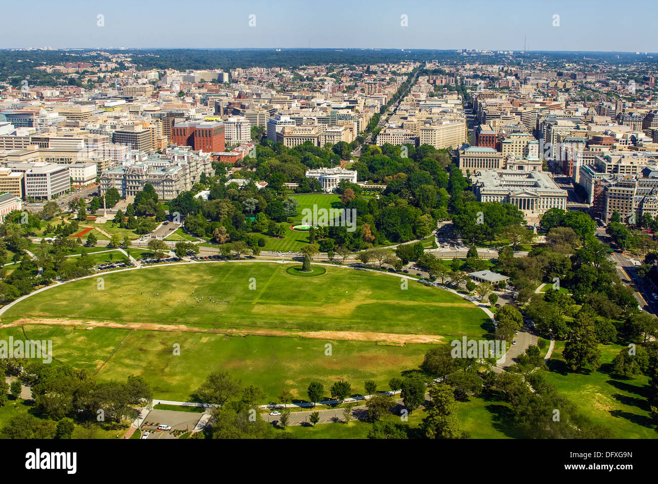 View on Washington DC with the White House Stock Photo