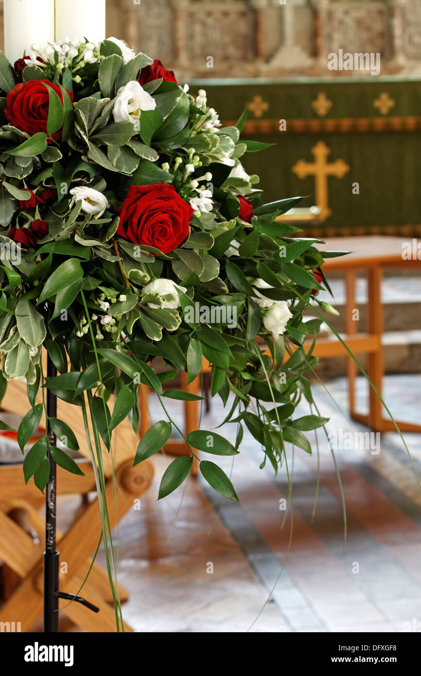 Flower Arrangement In Church Stock Photos Flower Arrangement In