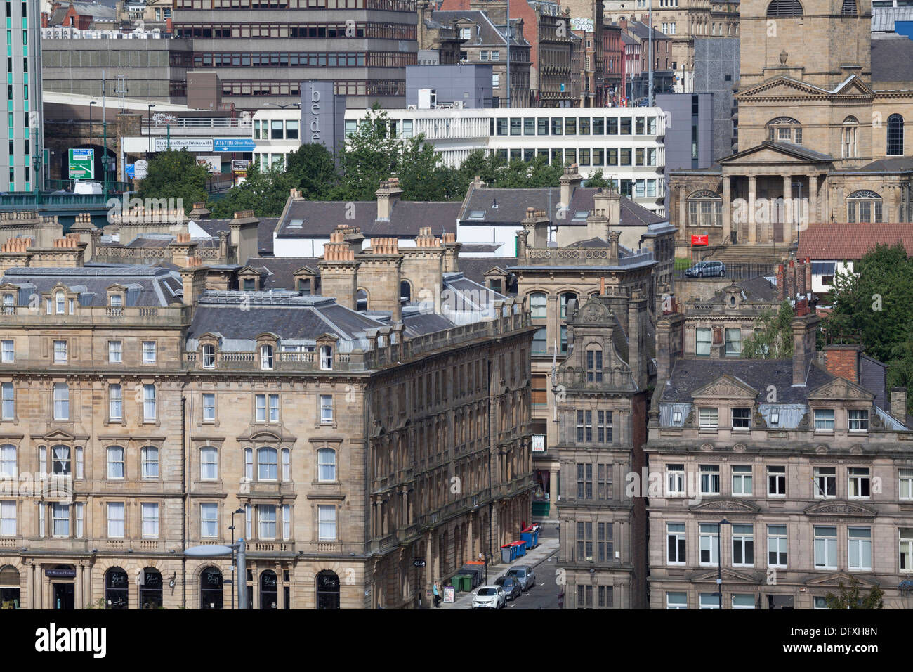 Detail of Newcastle city centre taken from Gateshead Stock Photo